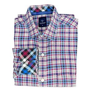 Tailorbyrd Collection Men's Long Sleeve Plaid Shirt -‎ 100% Cotton, Size M